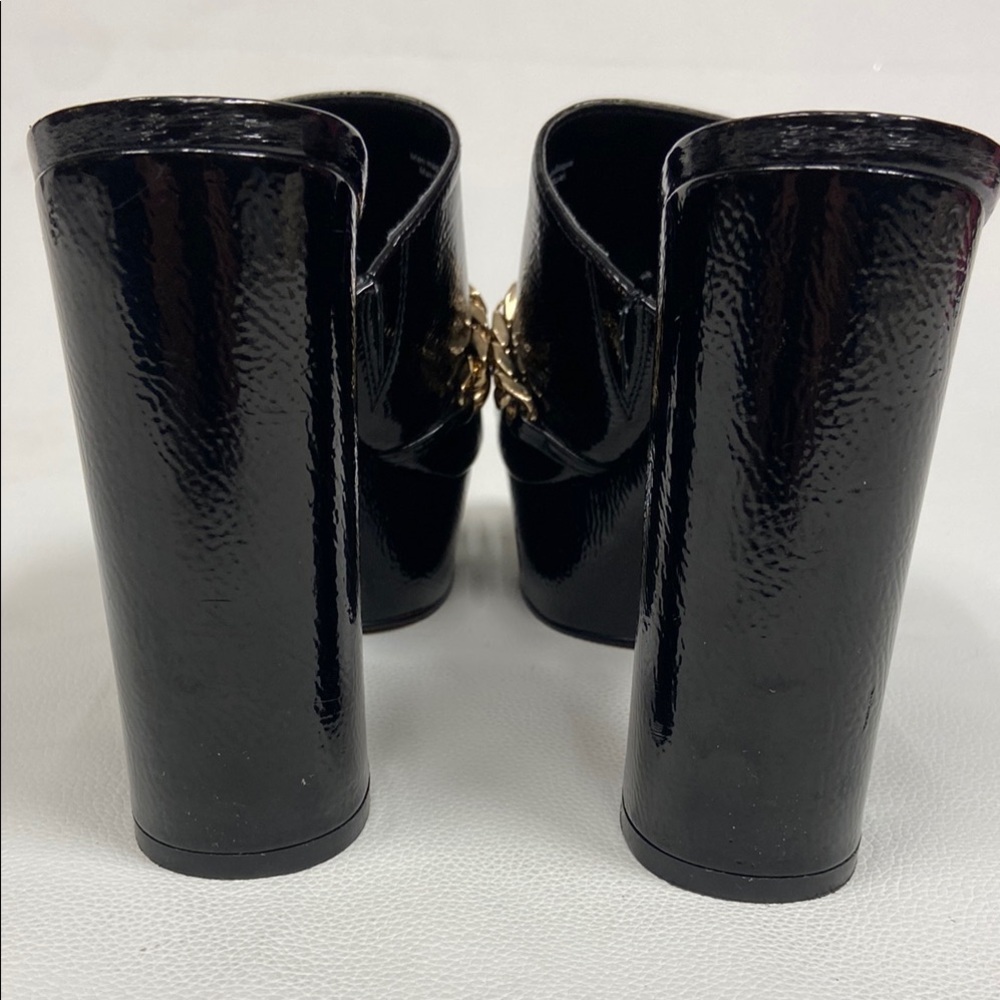 Karl Lagerfeld Haisley Mule black patent leather platform heels size 8.5 - Picture 4 of 11